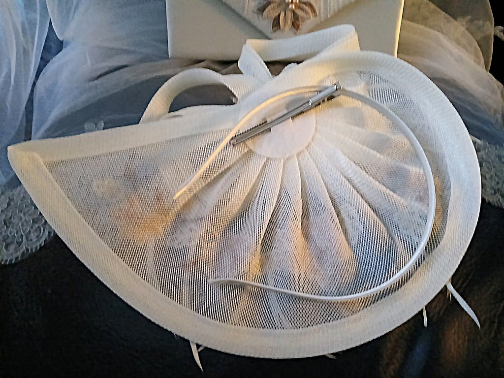 Ivory Floral Hat & Satin Clutch Bag Set With Brown And Beige Flowers,Formal Event Accessories