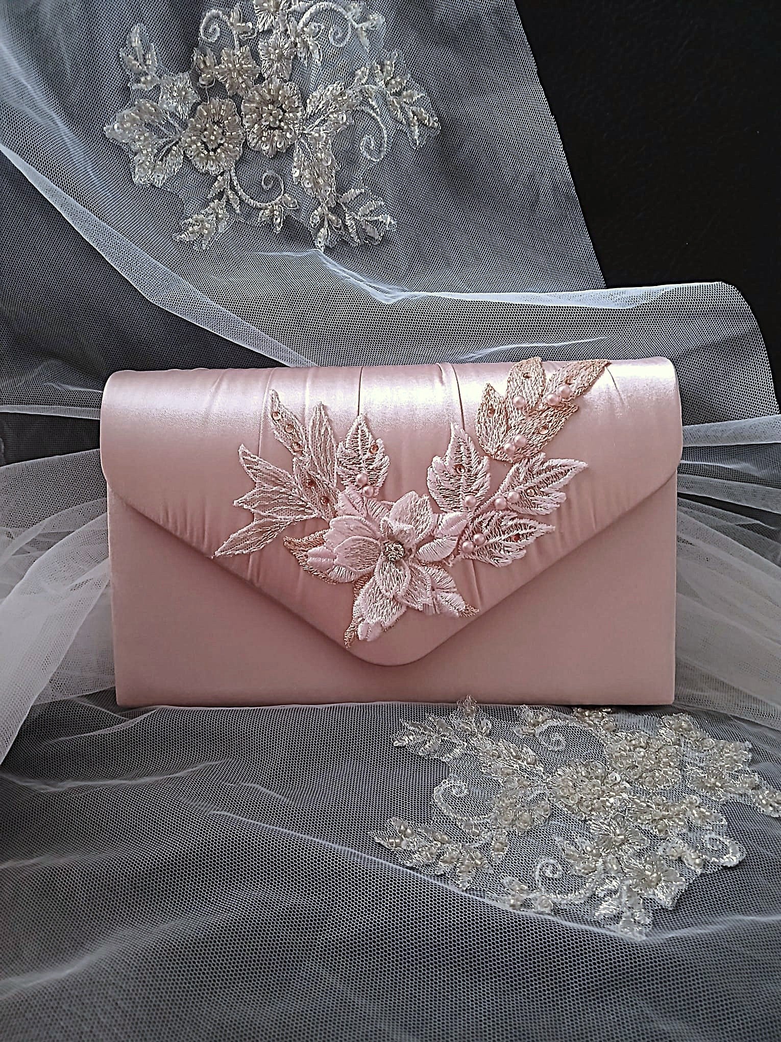 Blush Pink Floral 2 Inches Block Heel Shoe Hat and Clutch Set