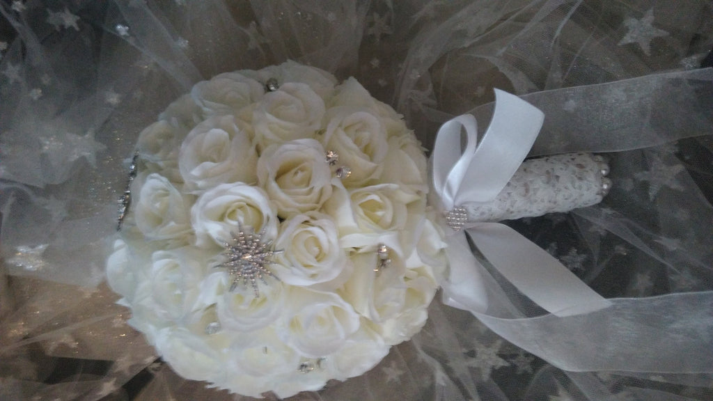 White Bouquet,Wedding Accessory,Bridal Posy Bouquet