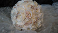 White Silk Rose Wedding Bouquet with Rose Gold Brooches