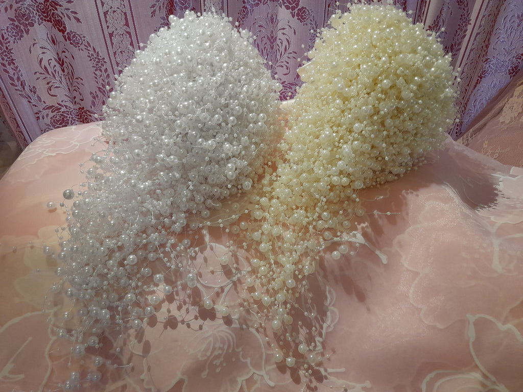 Pearl Waterfall Bridal Bouquet: Ivory Wedding Posy