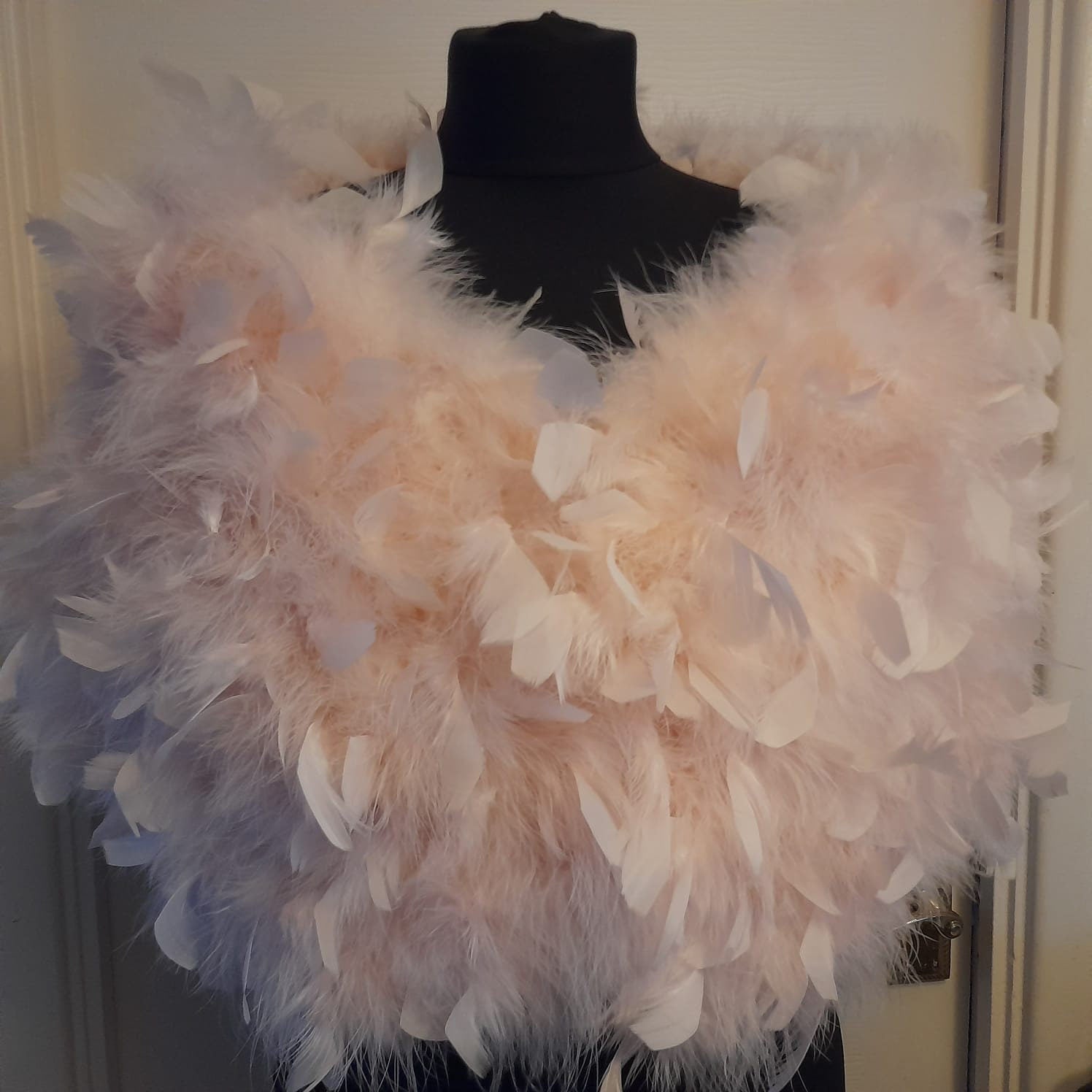Faux Fur Cape,Bridal Bolero,Feather Wedding Wrap,Ostrich Feather Shawl