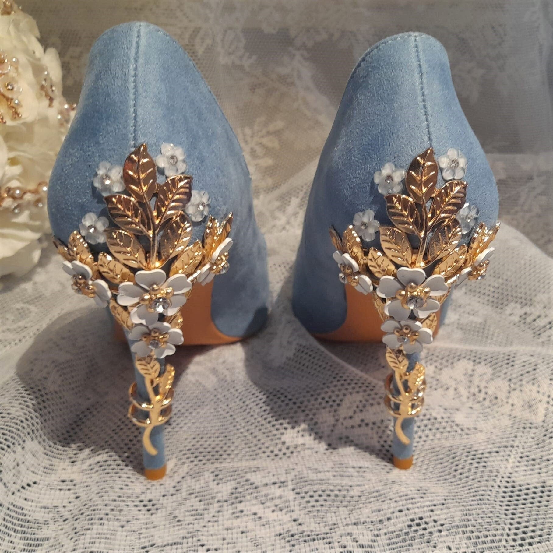 Blue Bridal Shoes,Wedding Heels With Purse,Something Blue