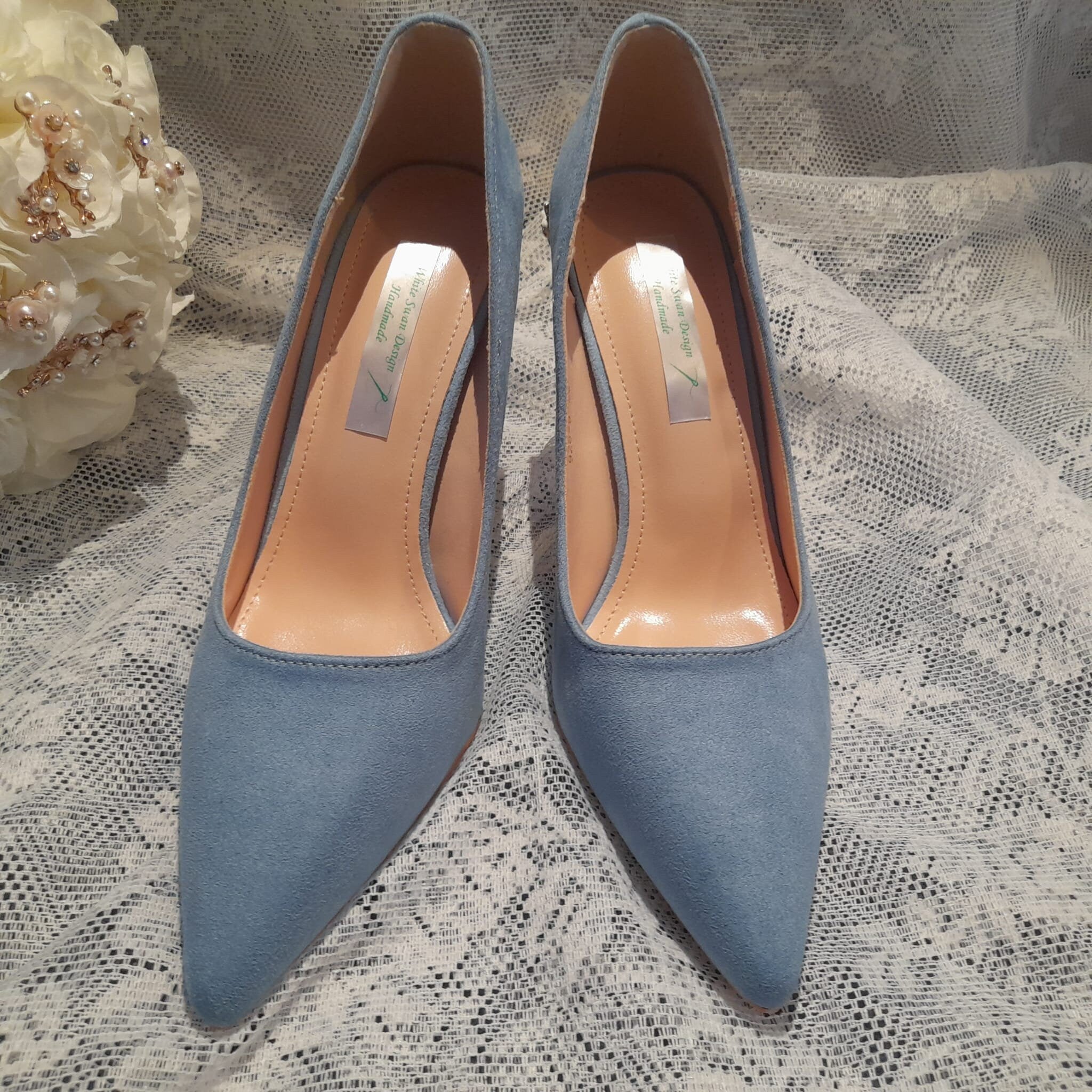 Blue Bridal Shoes,Wedding Heels With Purse,Something Blue