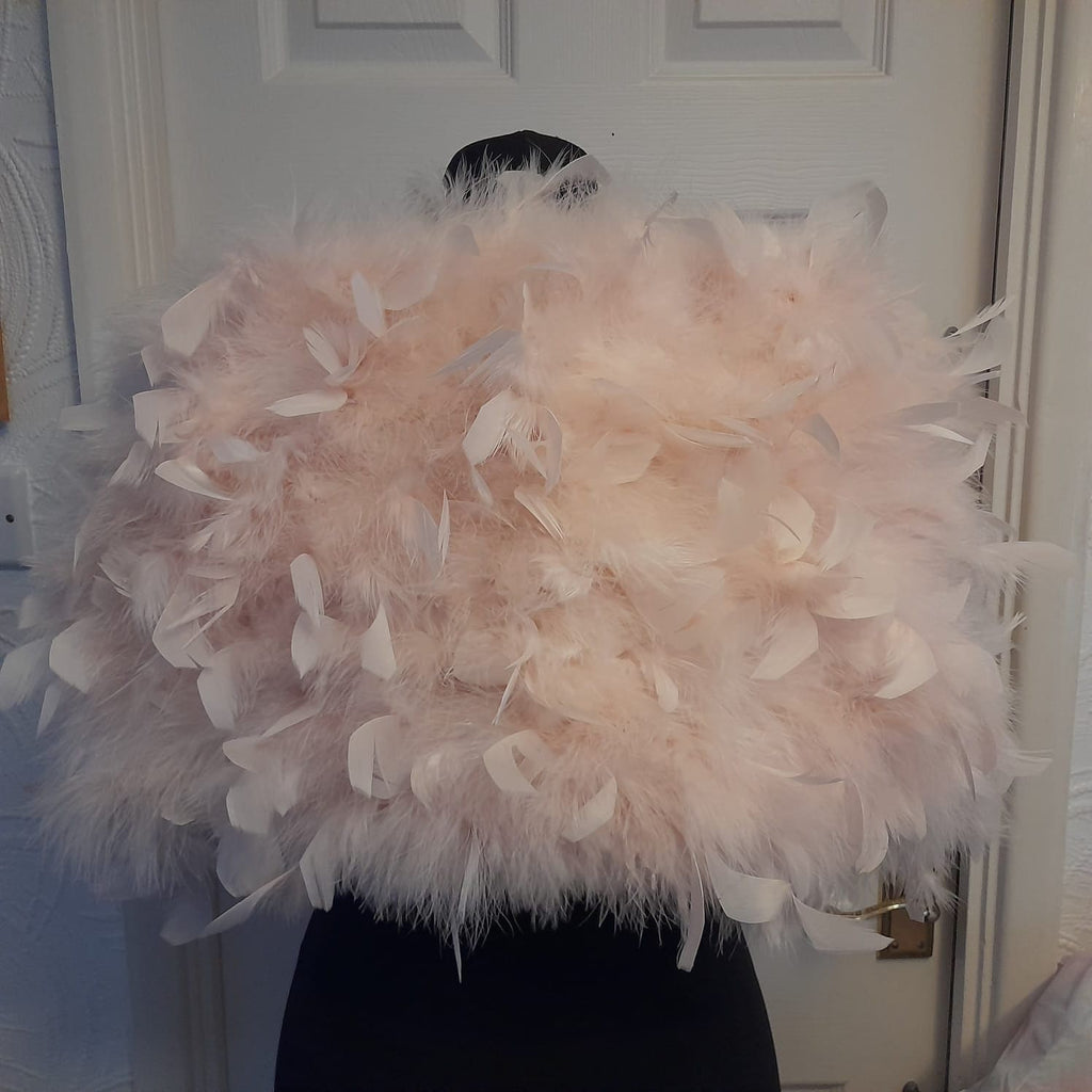 Faux Fur Cape,Bridal Bolero,Feather Wedding Wrap,Ostrich Feather Shawl