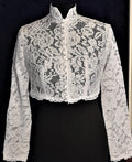 White Or Ivory Lace Bolero,Long Sleeve Jacket,Bridal Bolero