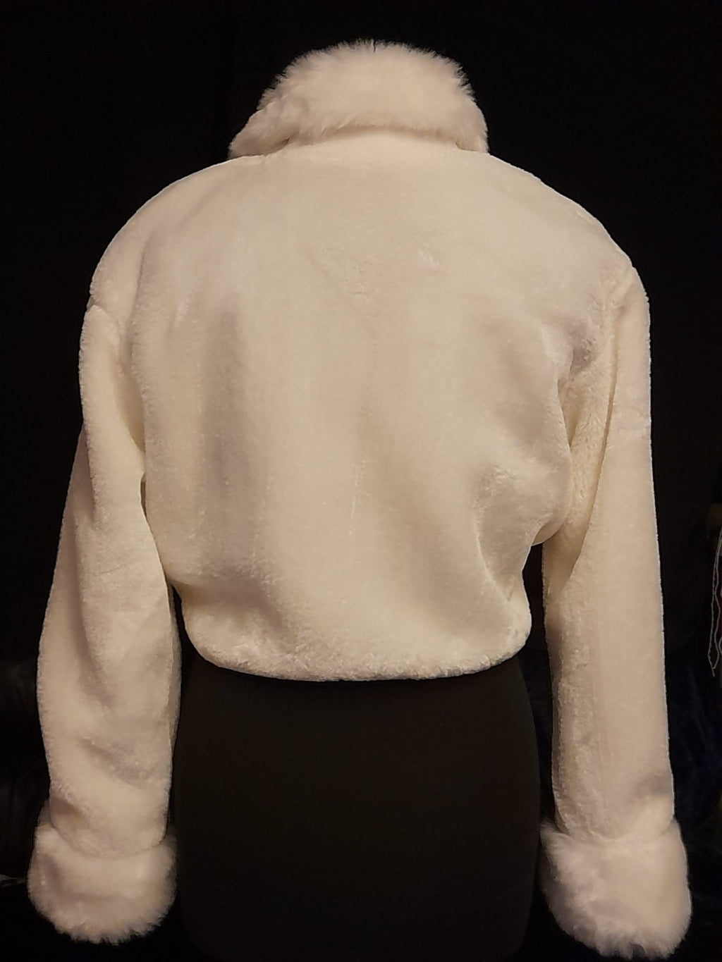 Ivory Faux Fur Bolero,Long Sleeve Jacket,Winter Shawl