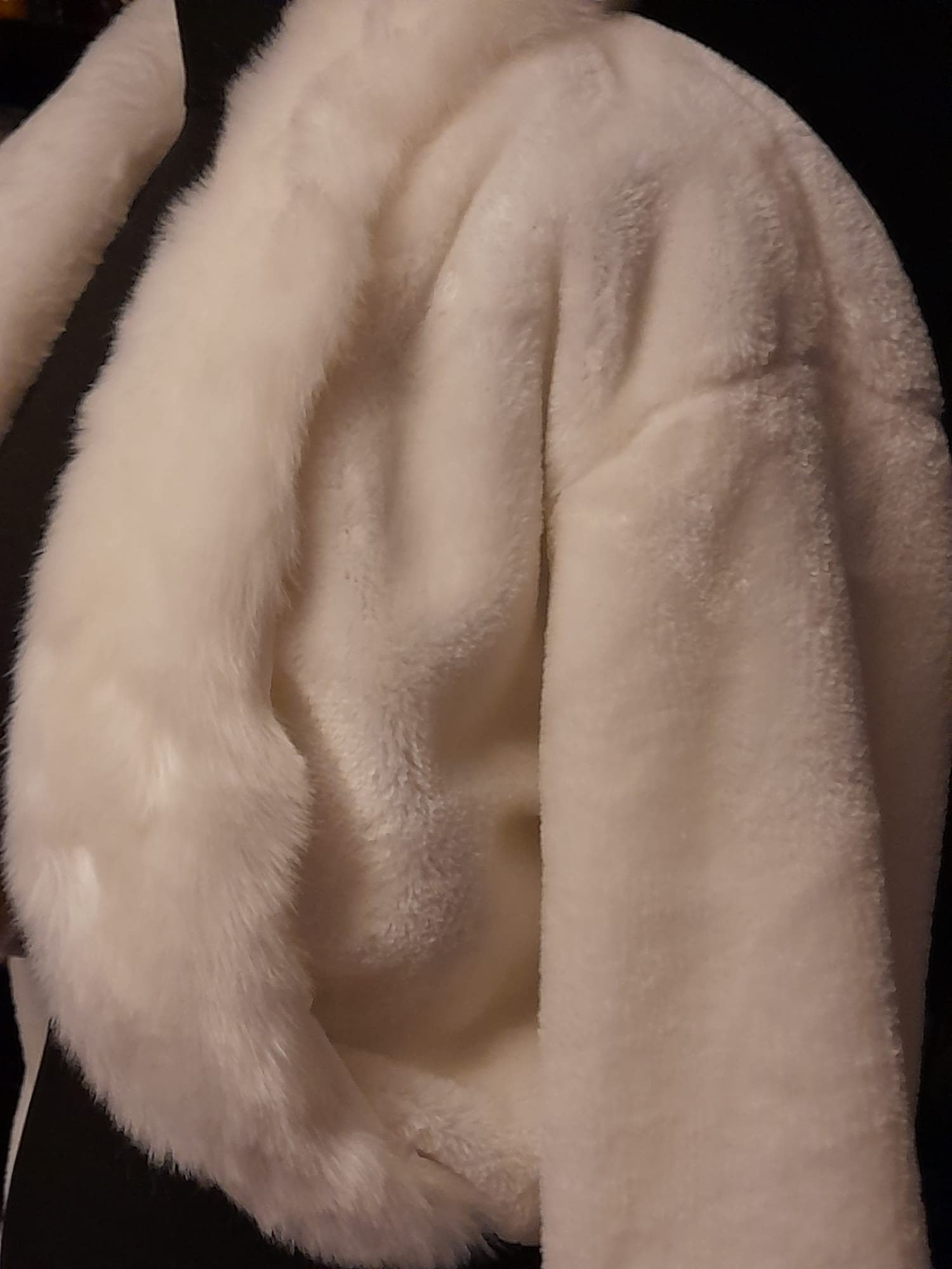 Ivory Faux Fur Bolero,Long Sleeve Jacket,Winter Shawl