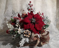 Frosty Christmas Decor: Rustic Centerpiece with a Touch of Winter Magic