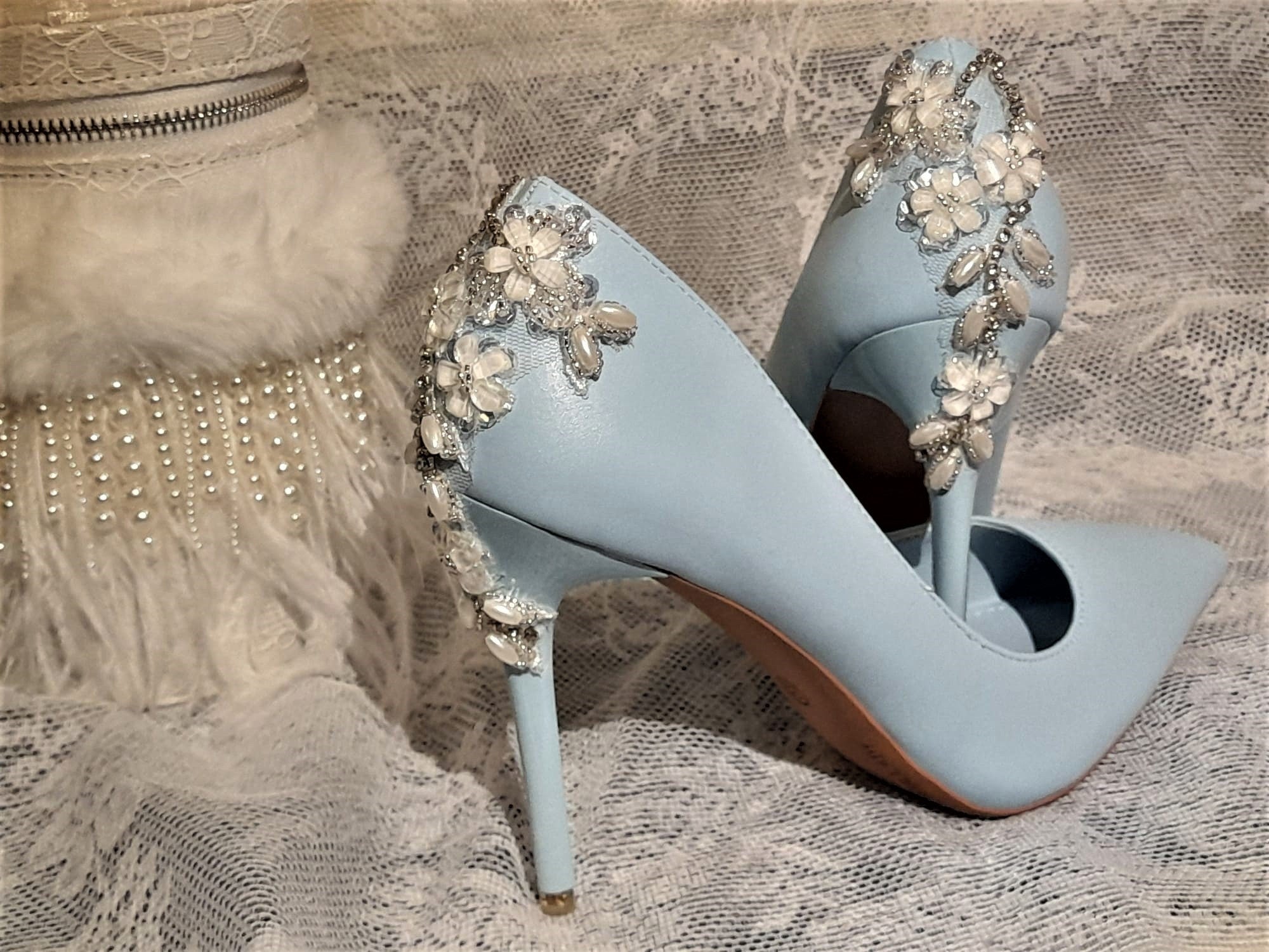 Blue Wedding Shoes: Embellished Bridal Heels, Something Blue