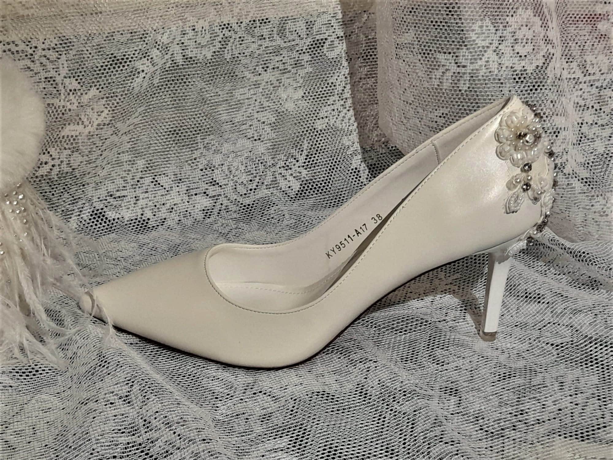 Embellished White Bridal Shoes: Wedding Heels