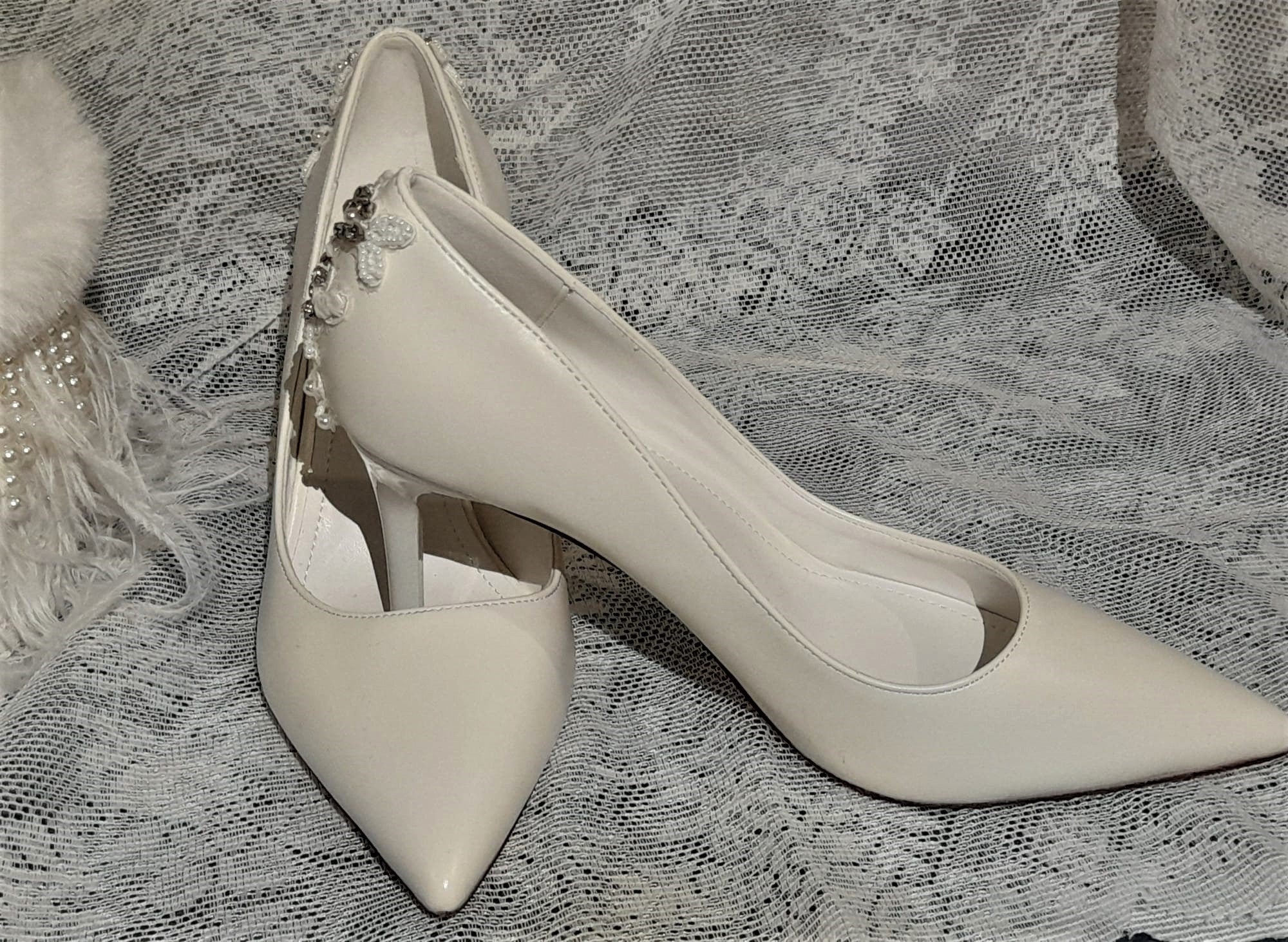 Embellished White Bridal Shoes: Wedding Heels