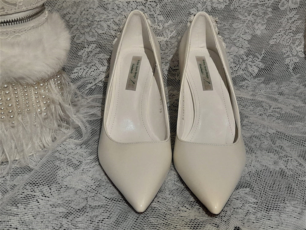Embellished White Bridal Shoes: Wedding Heels