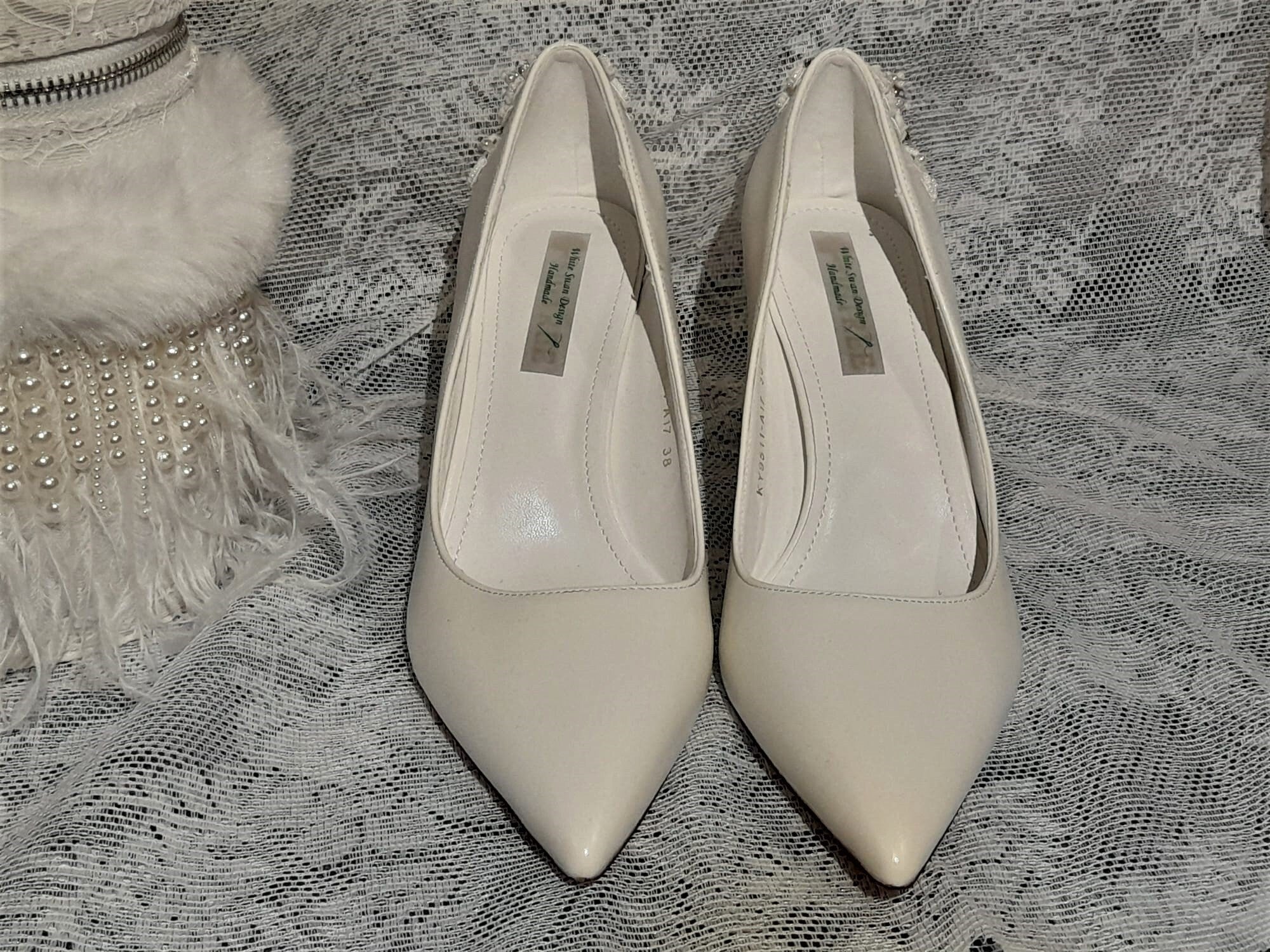 Embellished White Bridal Shoes: Wedding Heels
