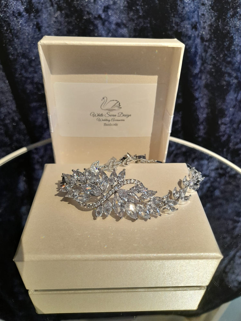 Silver Bridal Bracelet: Floral Wedding Jewelry