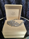 Silver Bridal Bracelet: Floral Wedding Jewelry