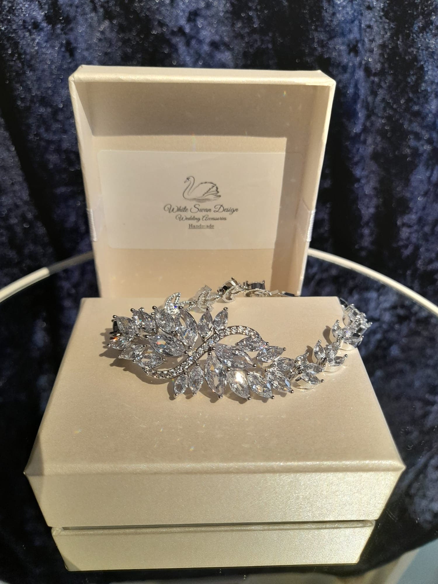 Silver Bridal Bracelet: Floral Wedding Jewelry