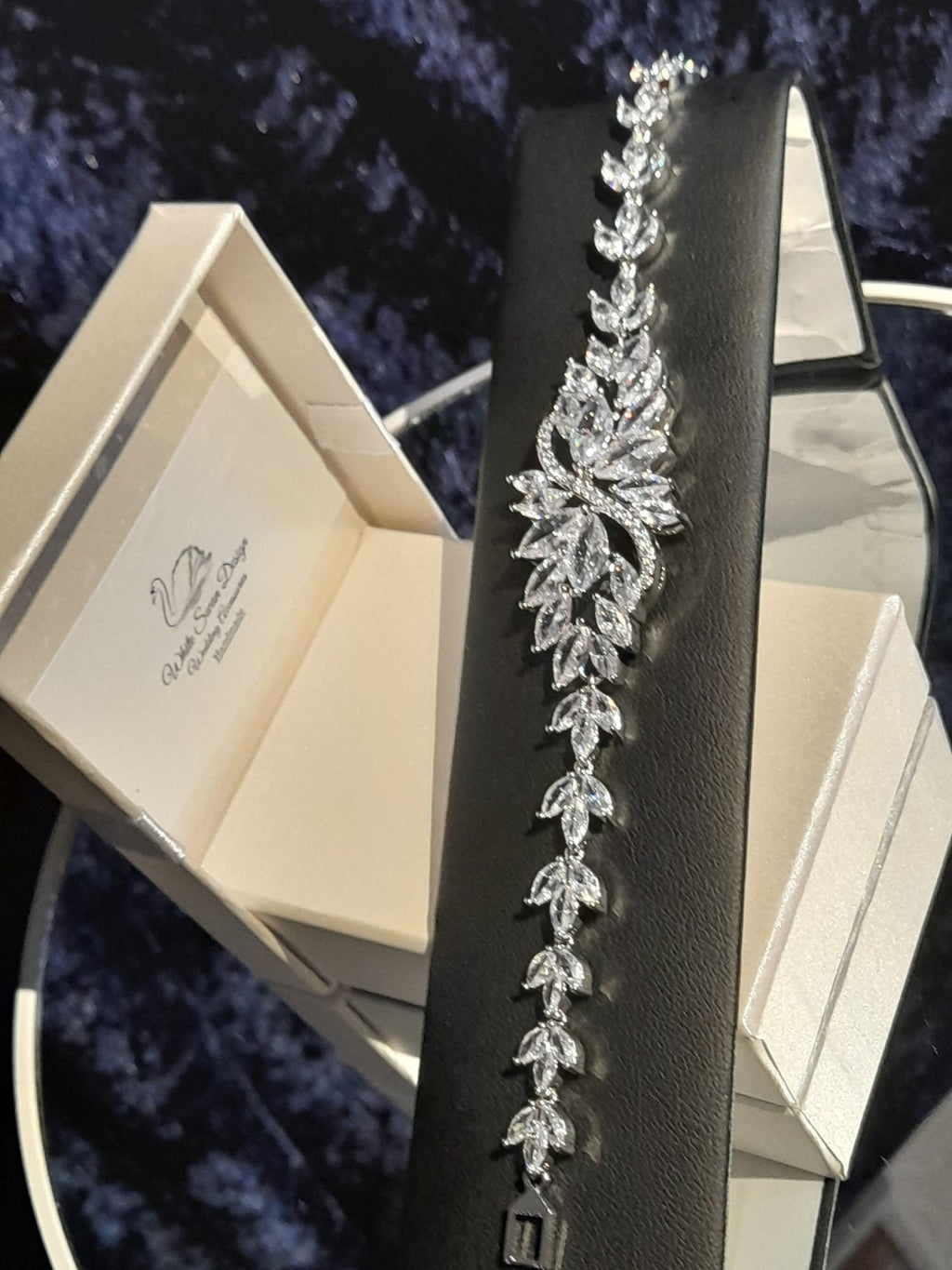 Silver Bridal Bracelet: Floral Wedding Jewelry
