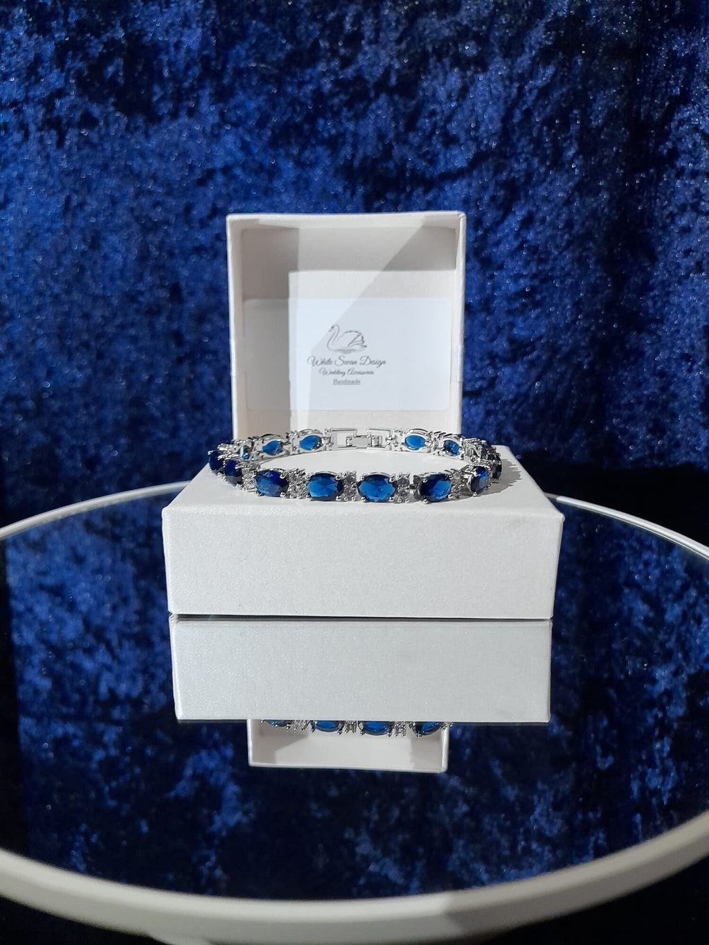 Royal Blue Crystal Bracelet: Elegant Sapphire Jewelry Gift