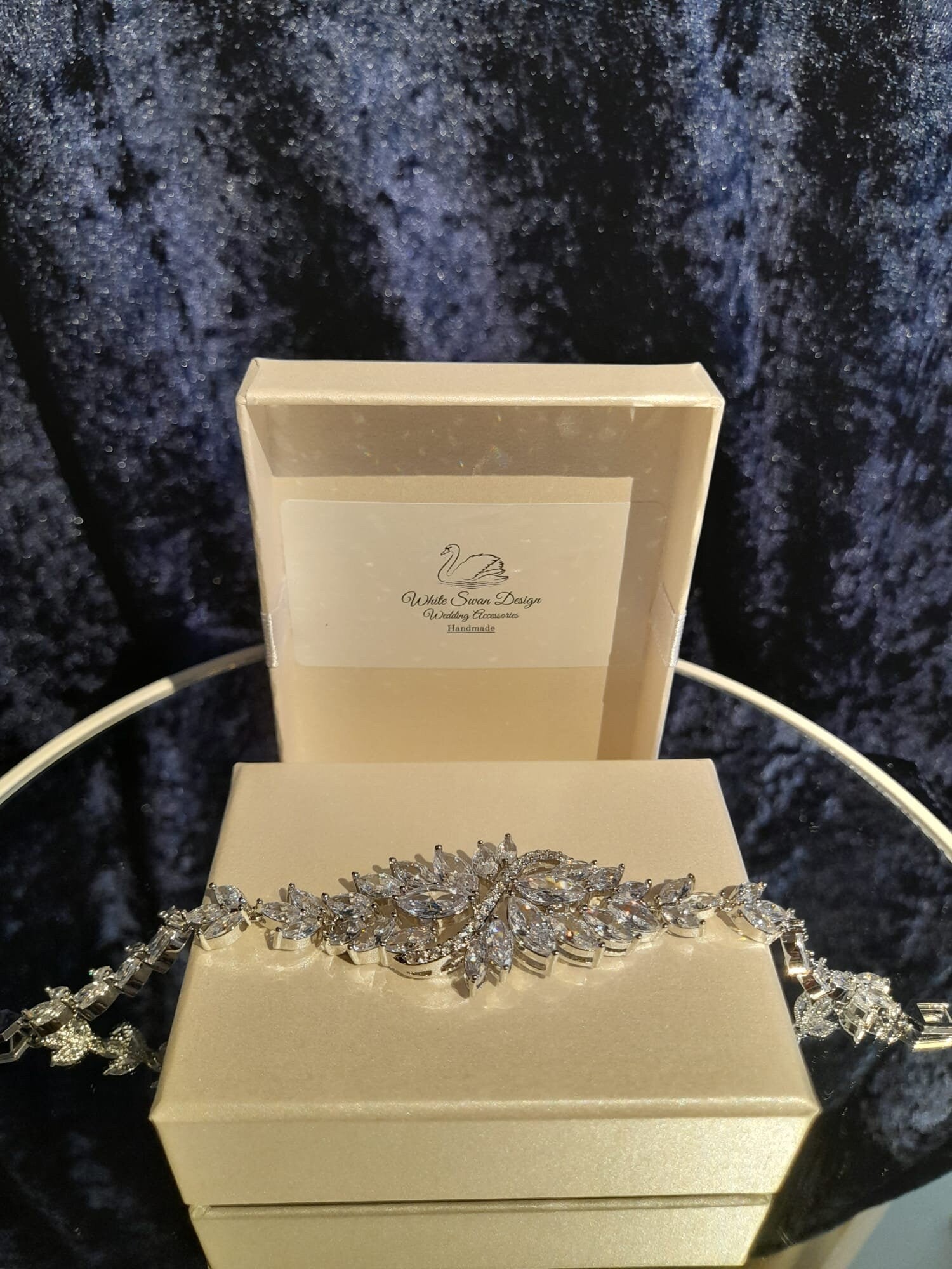 Silver Bridal Bracelet: Floral Wedding Jewelry