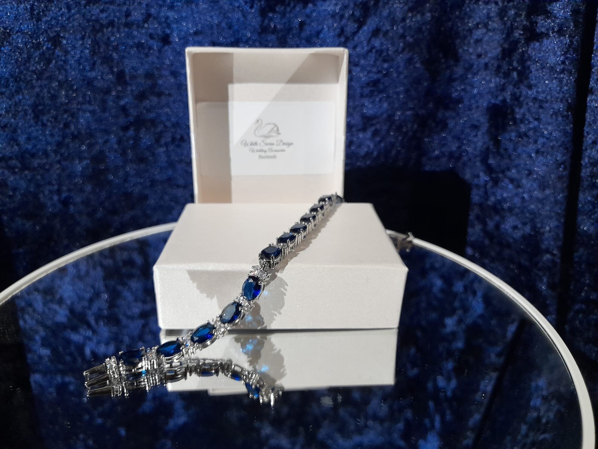 Royal Blue Crystal Bracelet: Elegant Sapphire Jewelry Gift