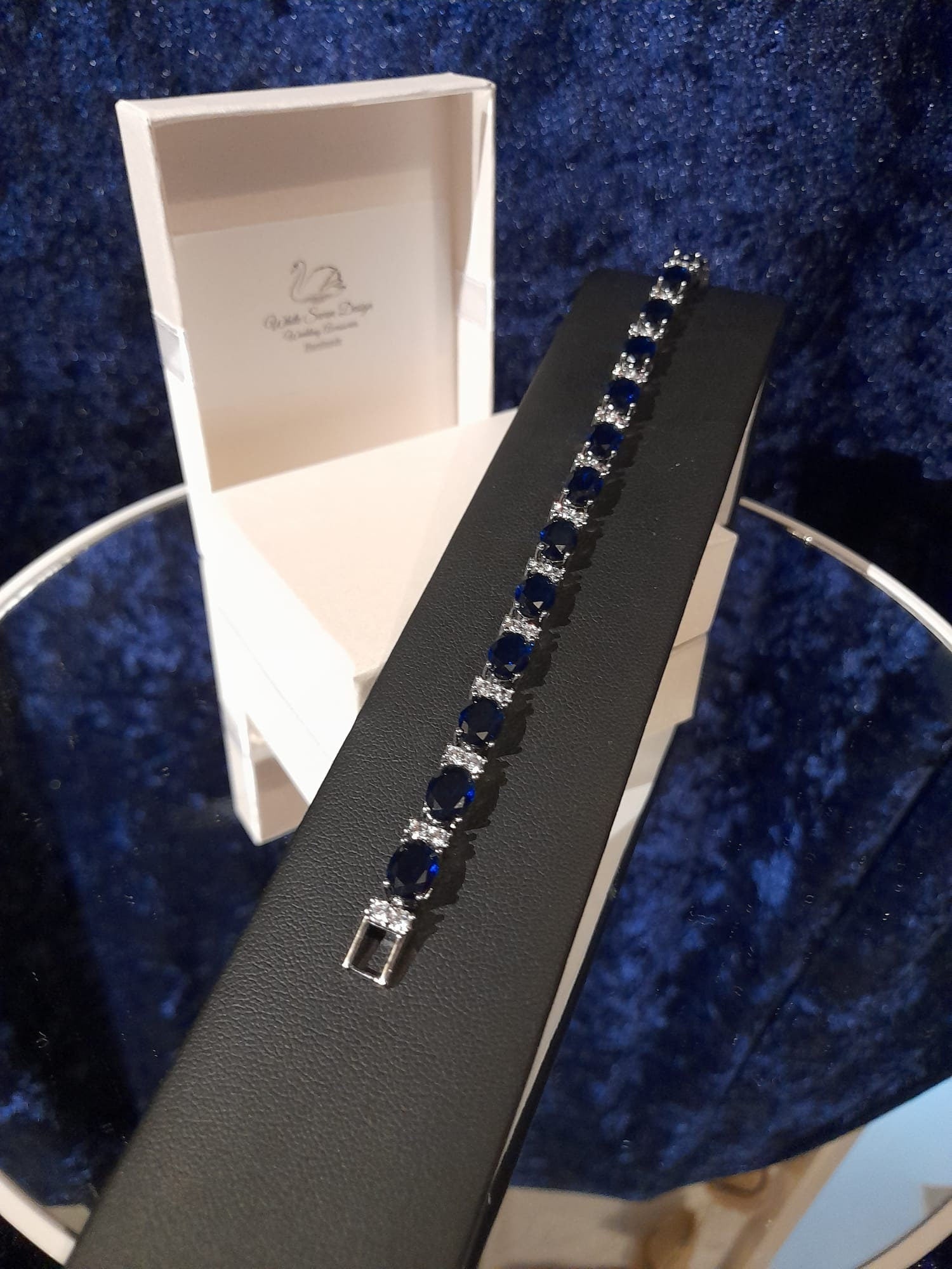 Royal Blue Crystal Bracelet: Elegant Sapphire Jewelry Gift