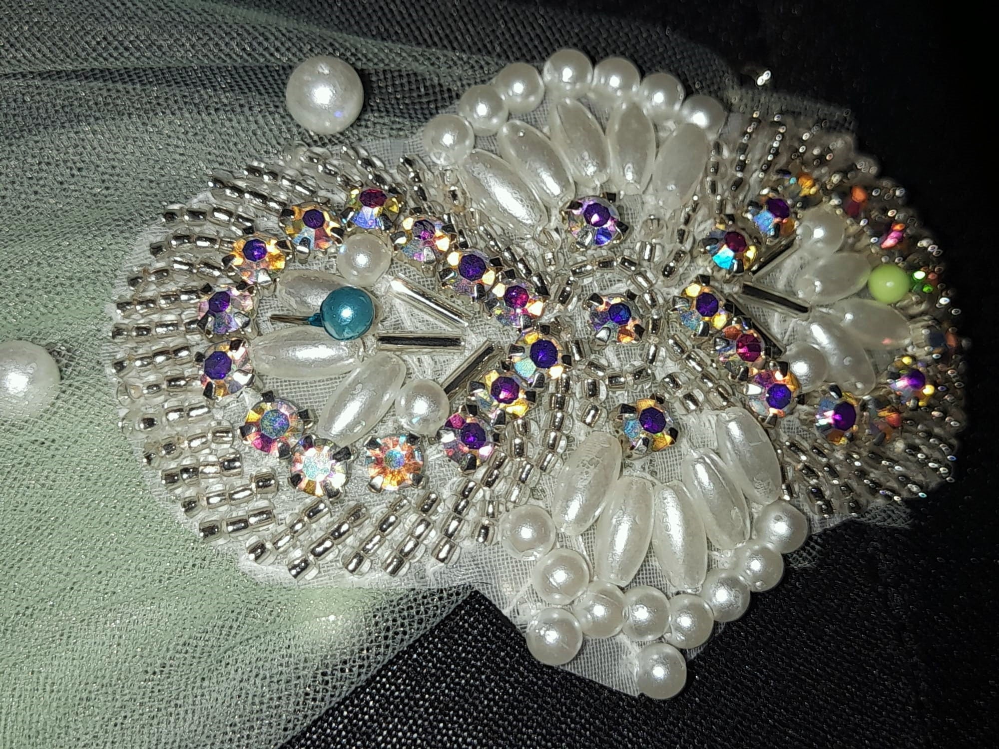 Sage Green Wedding Cape Veil with Pearls - Customizable Cathedral Wrap