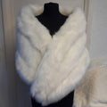 Ivory Faux Fur Shawl,Bridal Wrap,Coverup For Bridesmaid