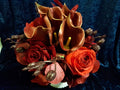 Wine Red Silk Rose Bouquet: Handmade Wedding Flowers