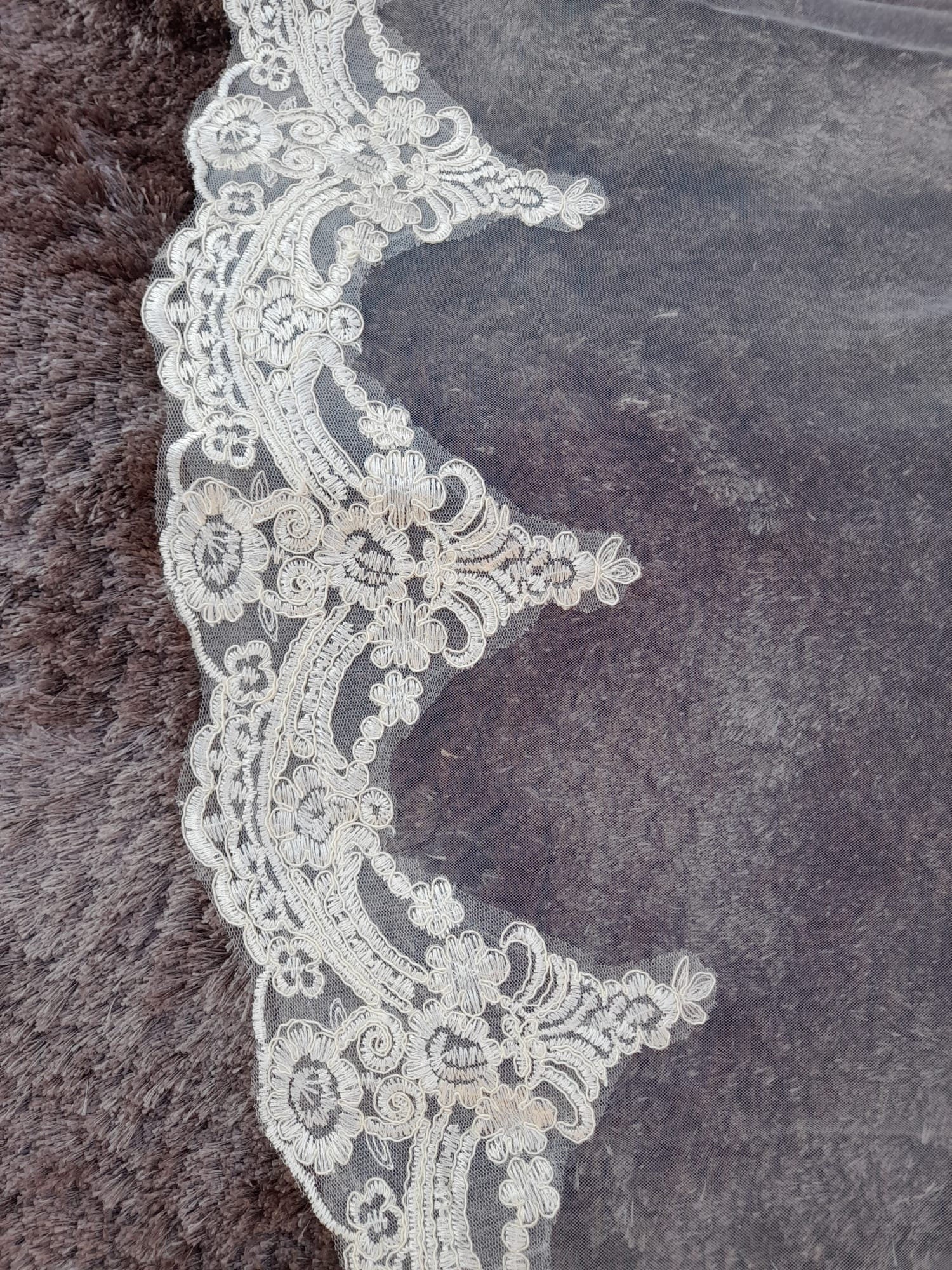 Lace Edge Wedding Cloak: Handmade Bridal Cape Veil