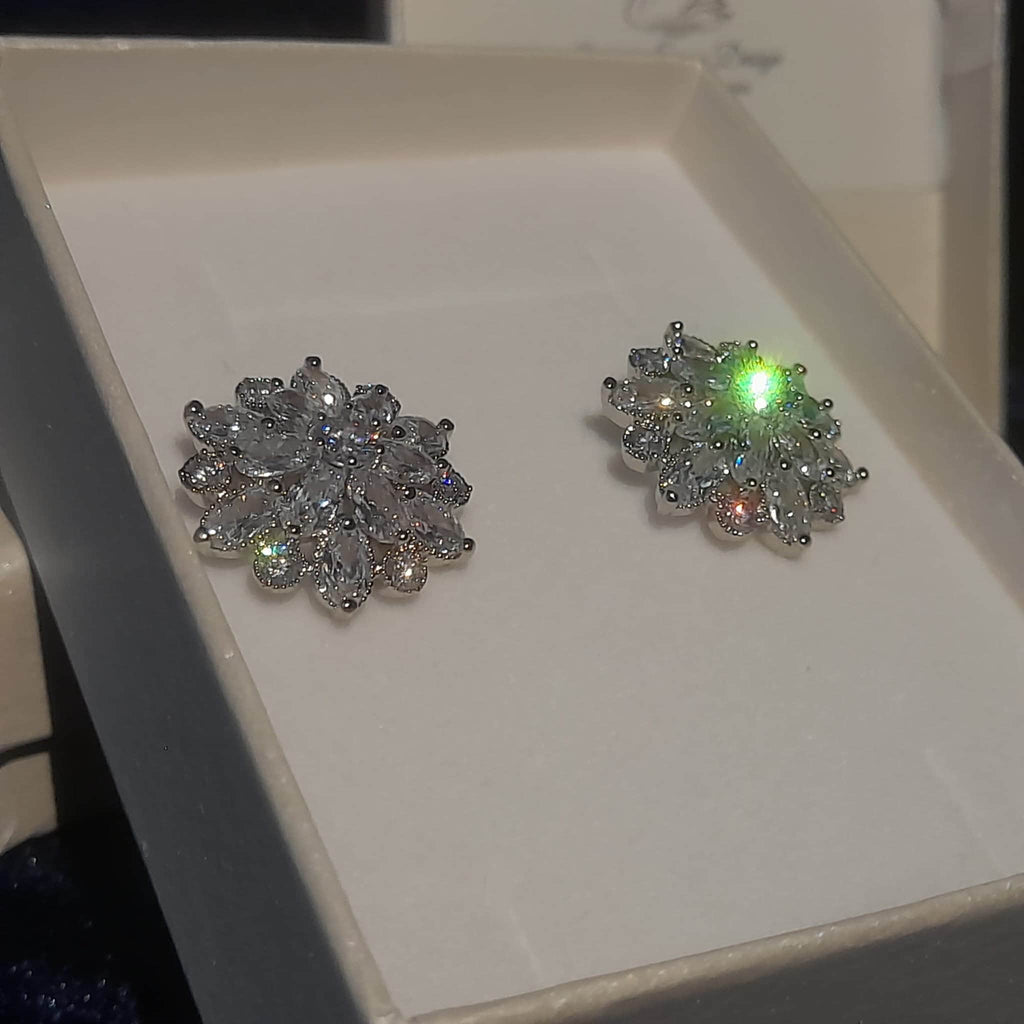 Swarovski Wedding Stud Earrings, Silver Plated Jewelry