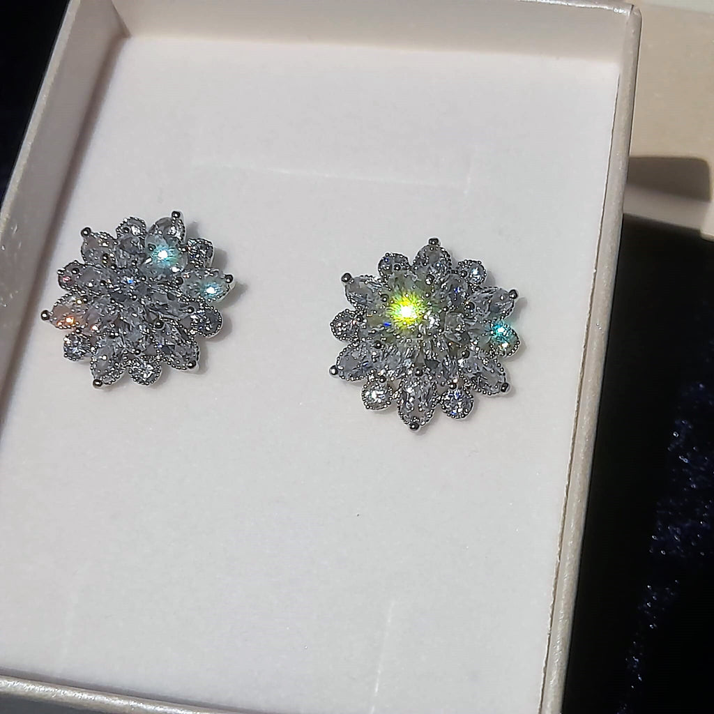Swarovski Wedding Stud Earrings, Silver Plated Jewelry