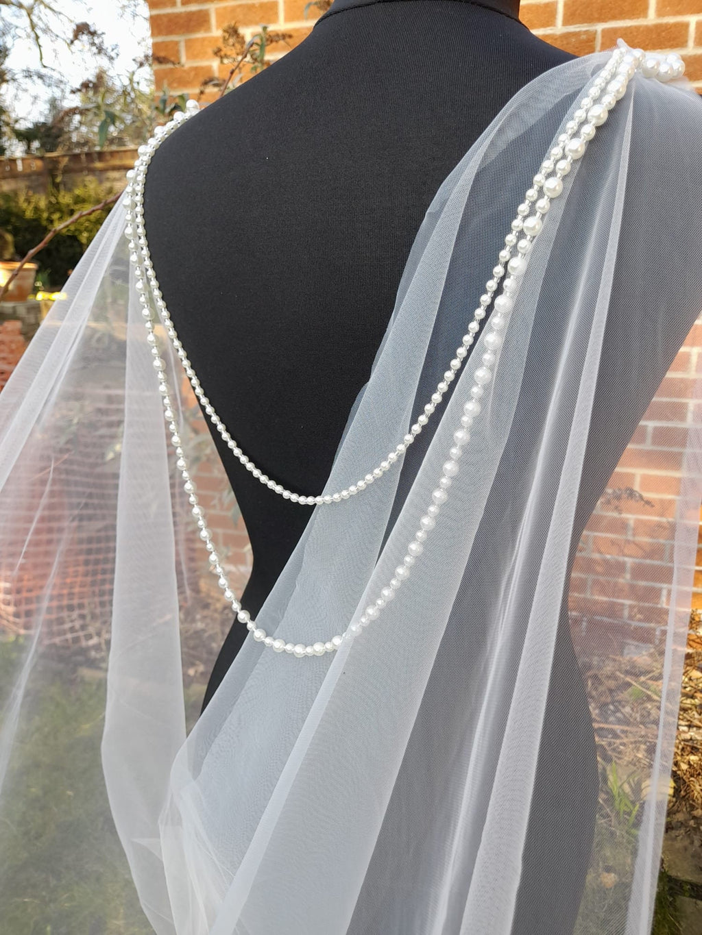 Lace Edge Wedding Cloak: Handmade Bridal Cape Veil