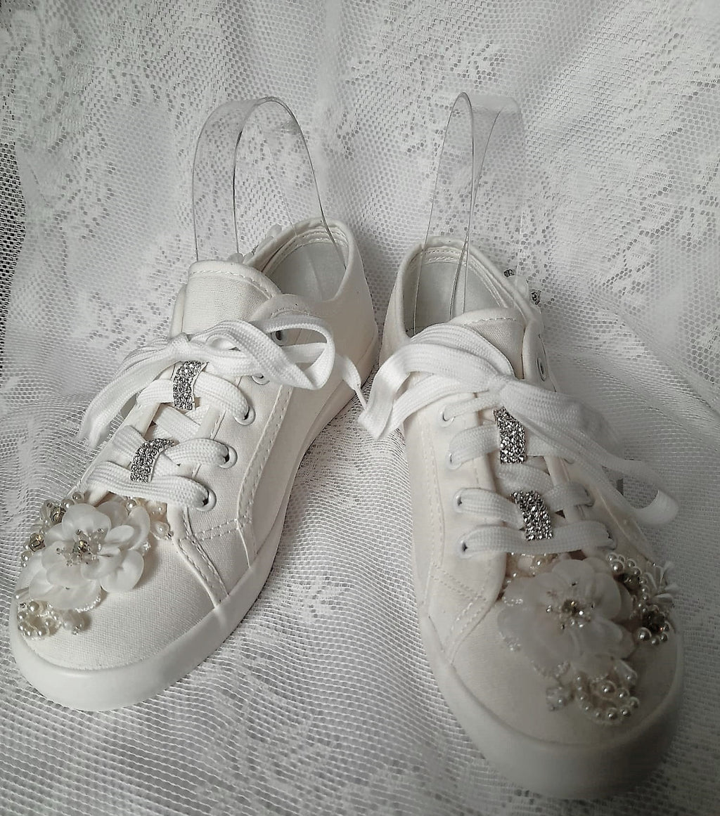 Personalized Bridal Flat Wedding Sneakers,Converse For Bride,Shoes For Party