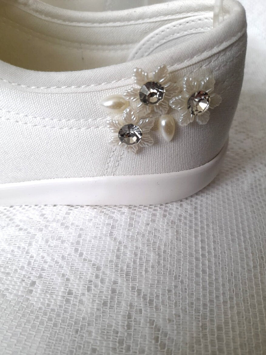 Cuctomized Bridal Flat Wedding Converse,Sneakers For Bride,Shoes For Party