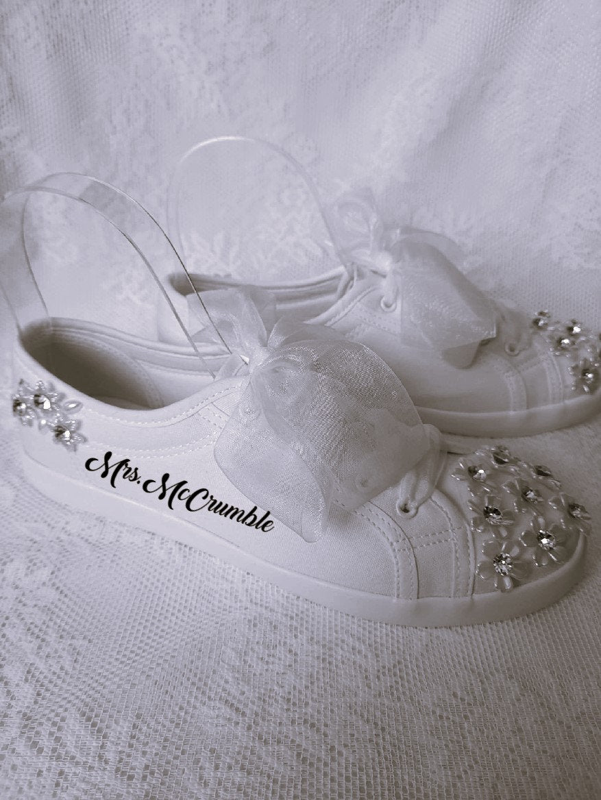 Cuctomized Bridal Flat Wedding Converse,Sneakers For Bride,Shoes For Party