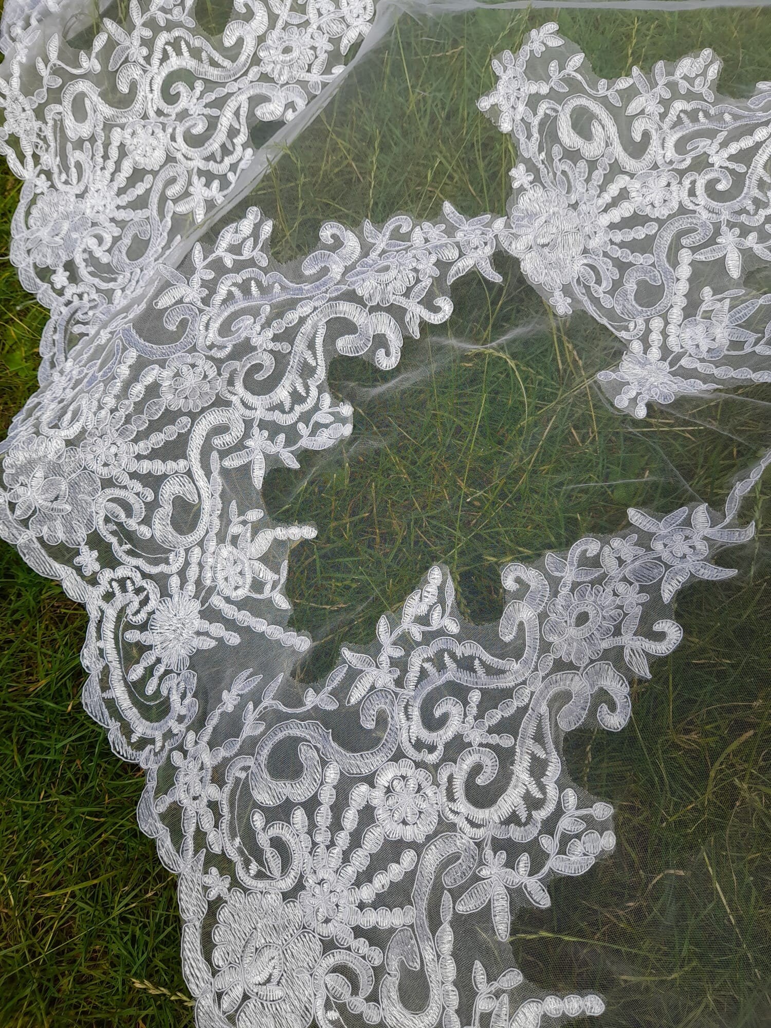 Dark Ivory Cathedral Bridal Cape Veil Cloak For Wedding