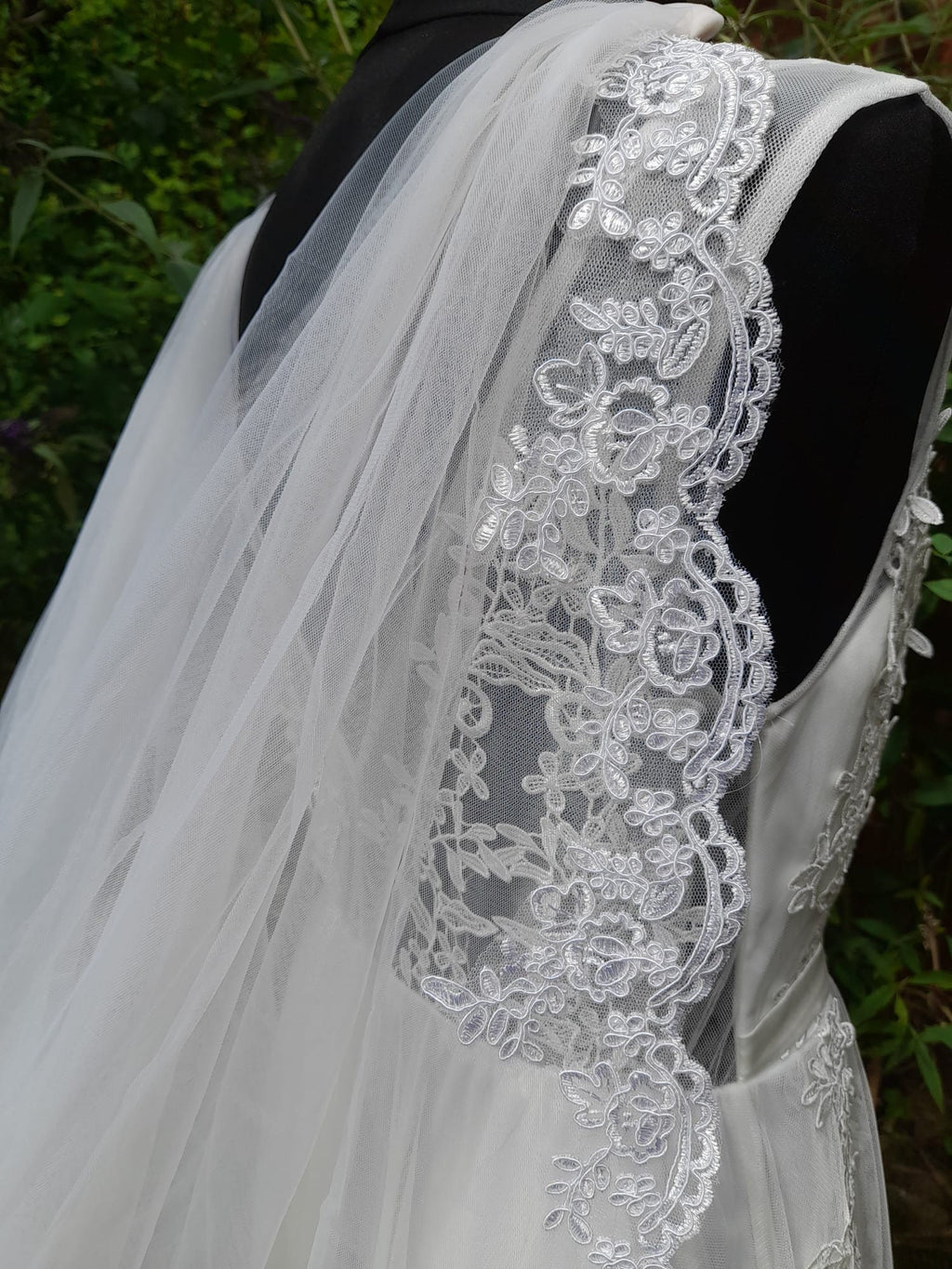 Dark Ivory Cathedral Bridal Cape Veil Cloak For Wedding