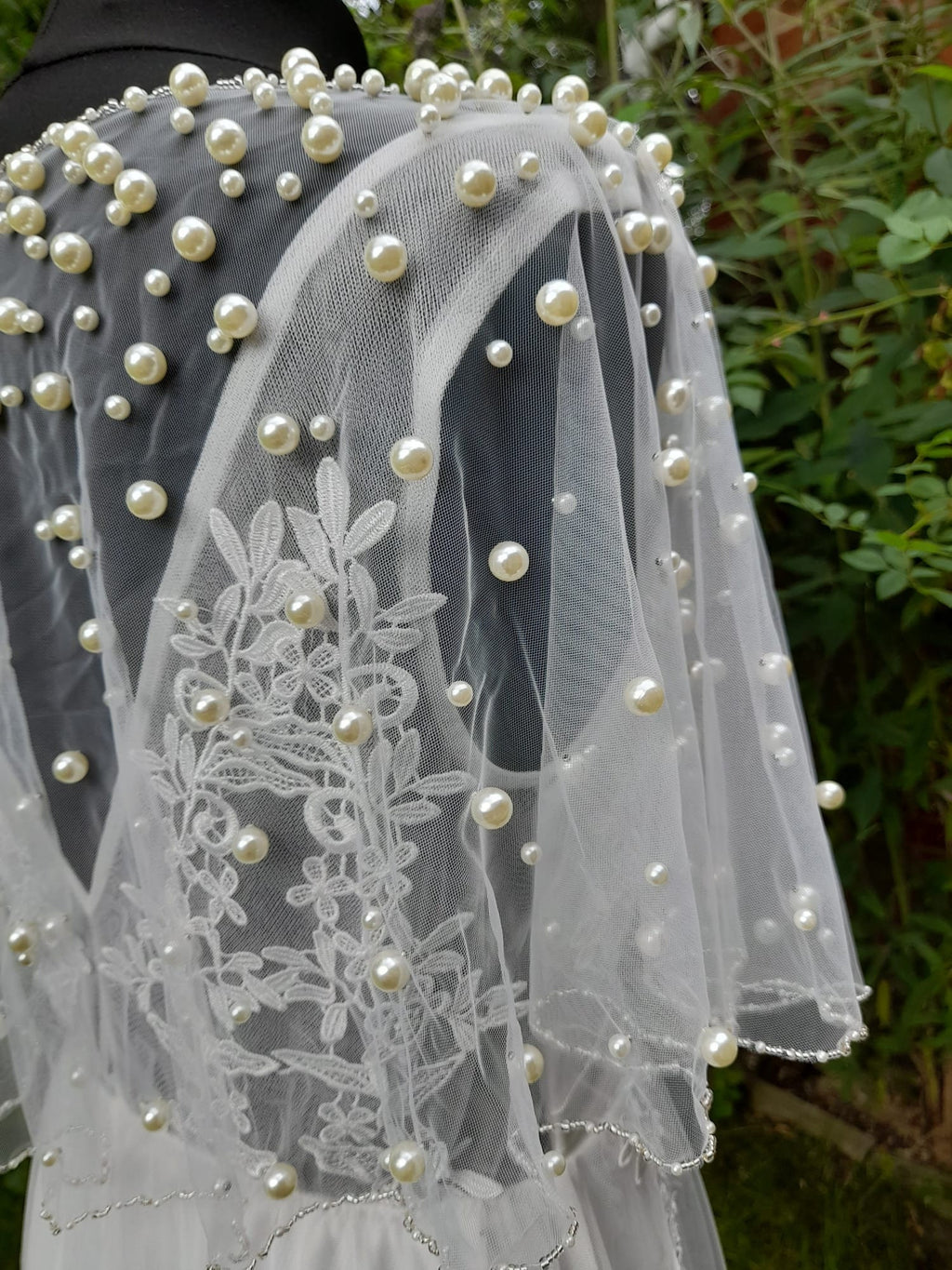 Pearl Cloak For Bride Wedding Coverup Bolero For Bridesmaid