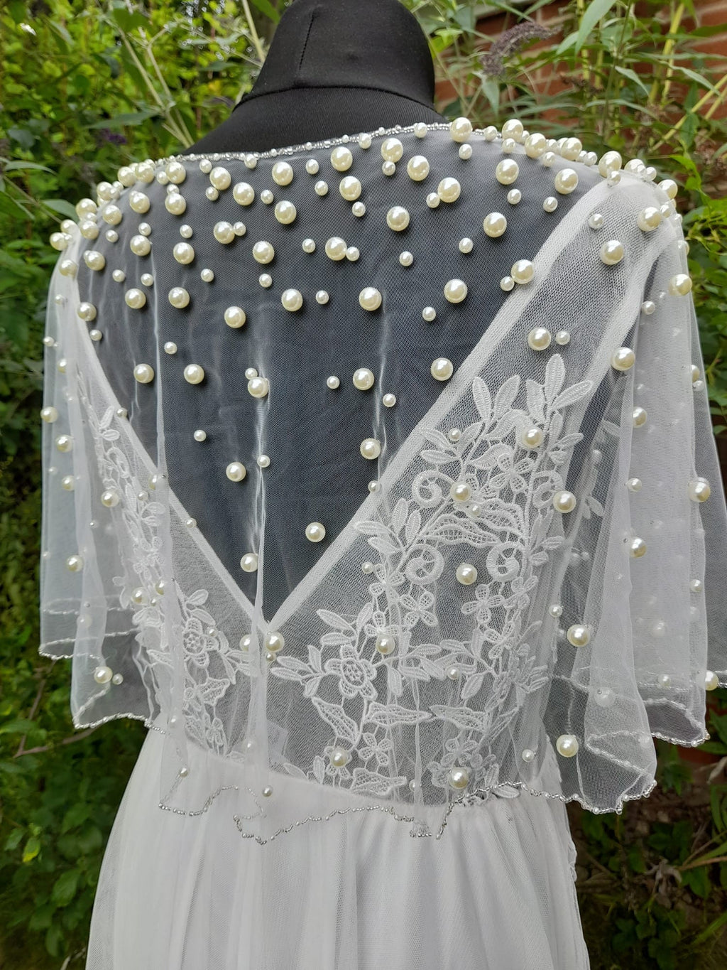 Pearl Cloak For Bride Wedding Coverup Bolero For Bridesmaid
