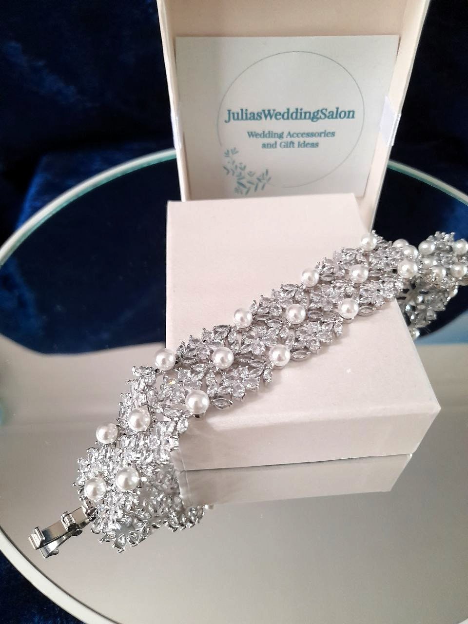 Pearl and Silver Bridal Bracelet, Elegant Jewellery For Formal Event
