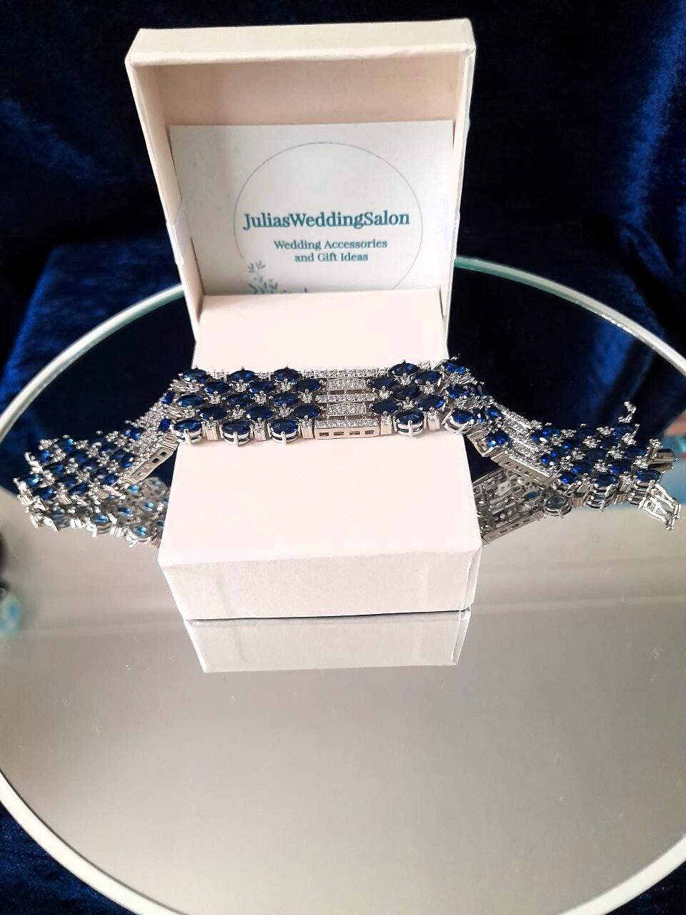 Sapphire Blue Zirconia Crystal Bracelet For Her