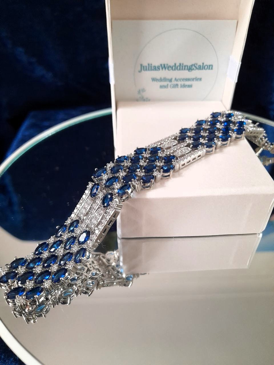 Sapphire Blue Zirconia Crystal Bracelet For Her