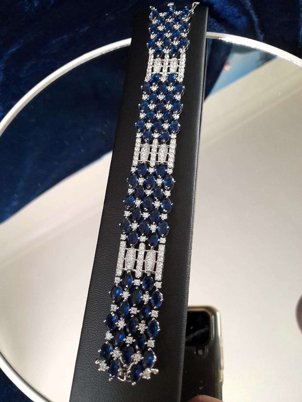 Sapphire Blue Zirconia Crystal Bracelet For Her