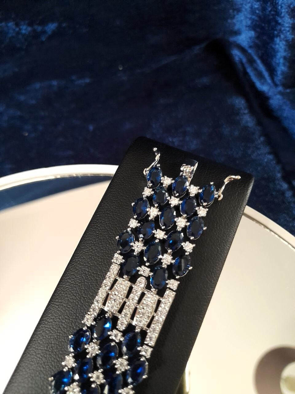 Sapphire Blue Zirconia Crystal Bracelet For Her