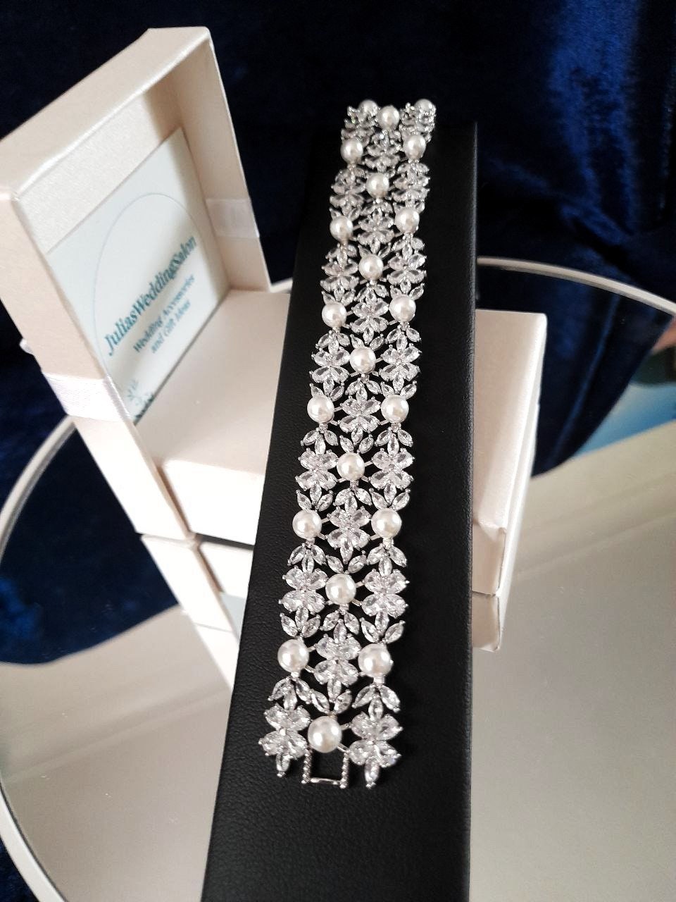 Pearl and Silver Bridal Bracelet, Elegant Jewellery For Formal Event