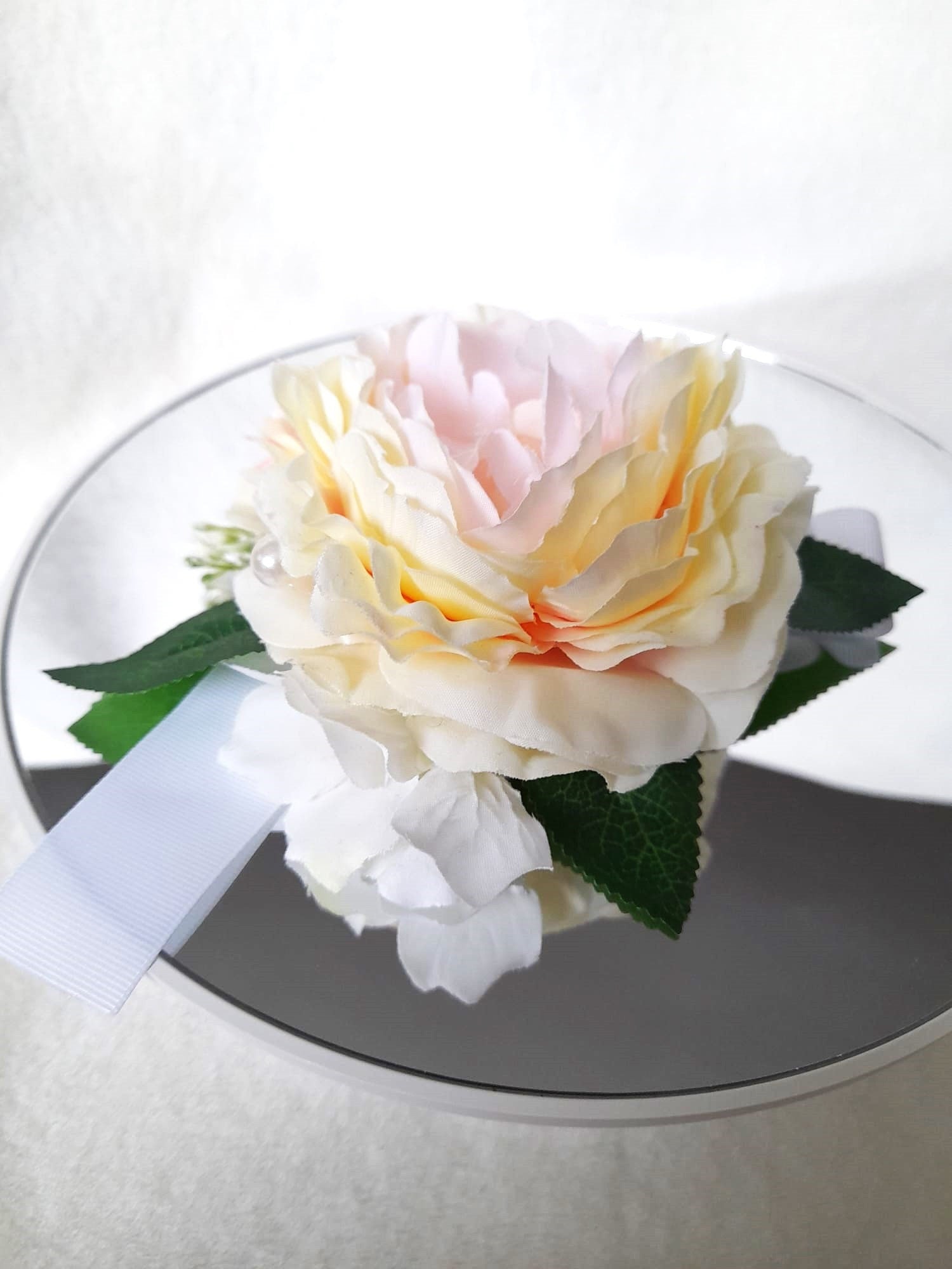Handcrafted Wedding Wrist Corsage for Bride or Bridesmaid - Personalized Bridal Accessory