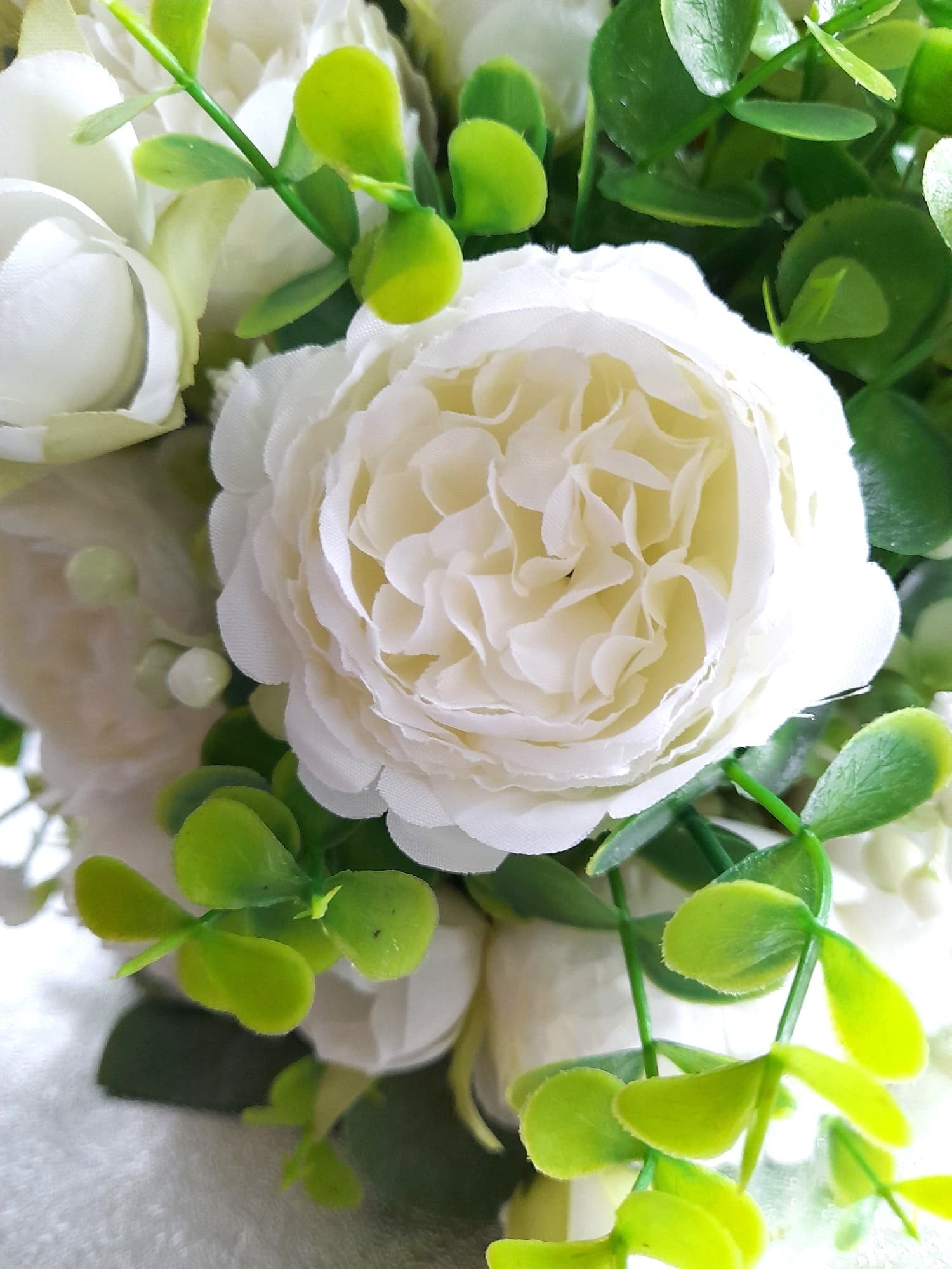 Handmade Champagne Rose Wedding Bouquet: Pearl & Brooch Bridal Posy