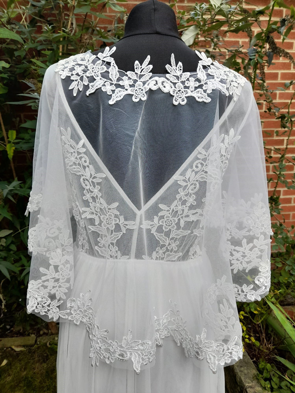 Tulle Bridal Cape,Lace Shawl For Wedding Dress,Short Evening Cloak