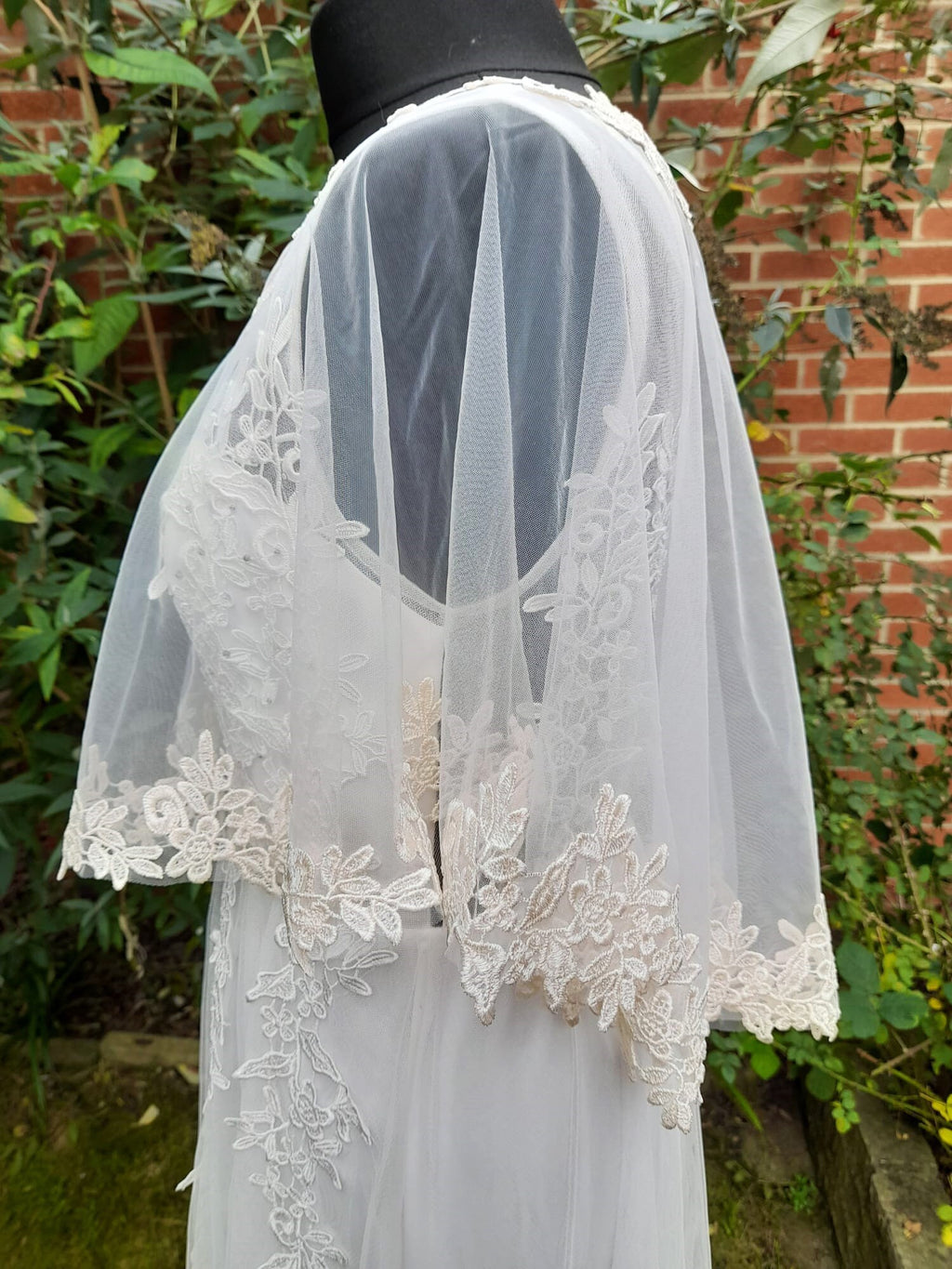 Tulle Bridal Cape,Lace Shawl For Wedding Dress,Short Evening Cloak